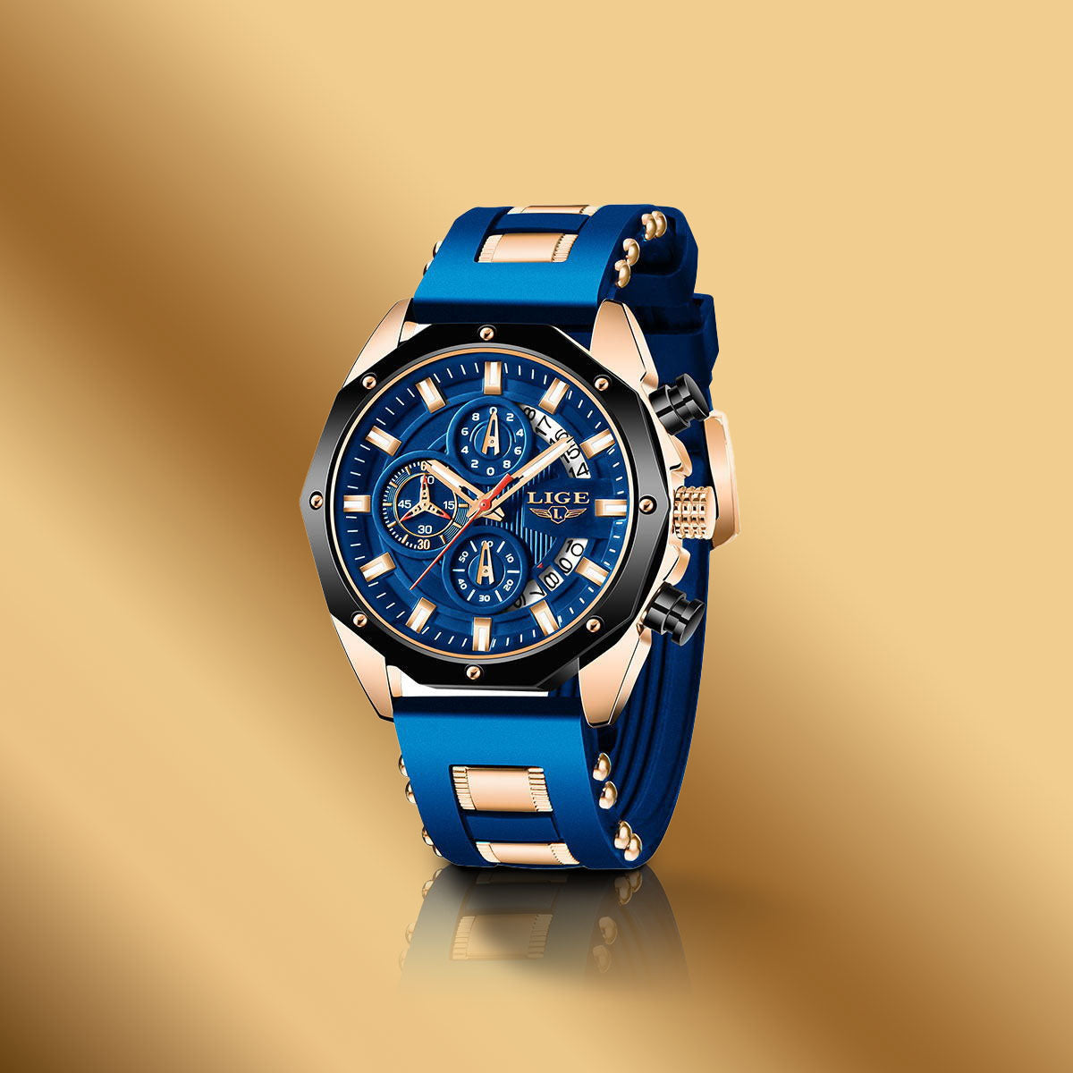 Fashion Mens Watches Top Brand Luxury Silicone Sport Watch Men Quartz Date Clock Waterproof Wristwatch Chronograph